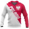 Polnische Flagge Emblem Harajuku Bedruckt Retro Mode Herren und Damen Sport Outdoor Freizeit Täglich Locker Bequem Hoodie