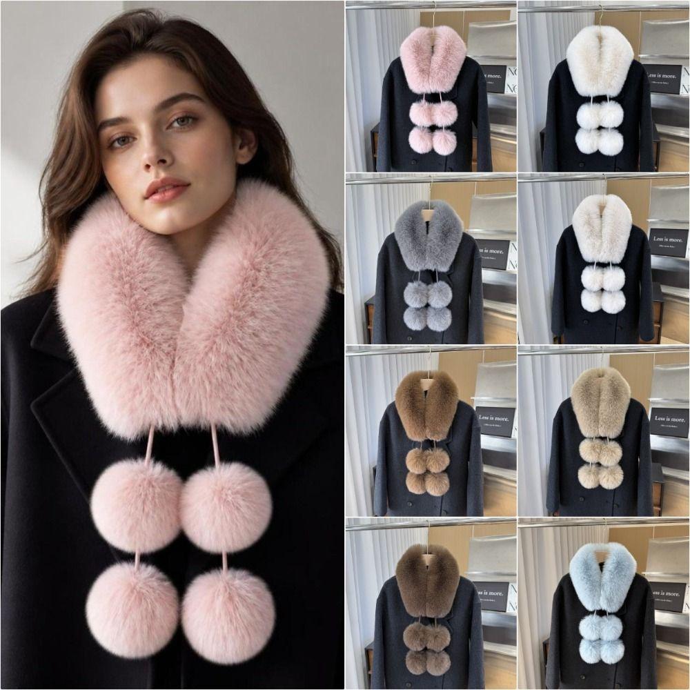 Magnetic Buckle Winter Scarves Thicken Neck Warmer Collar Fashion Furry Scarves Autumn Winter