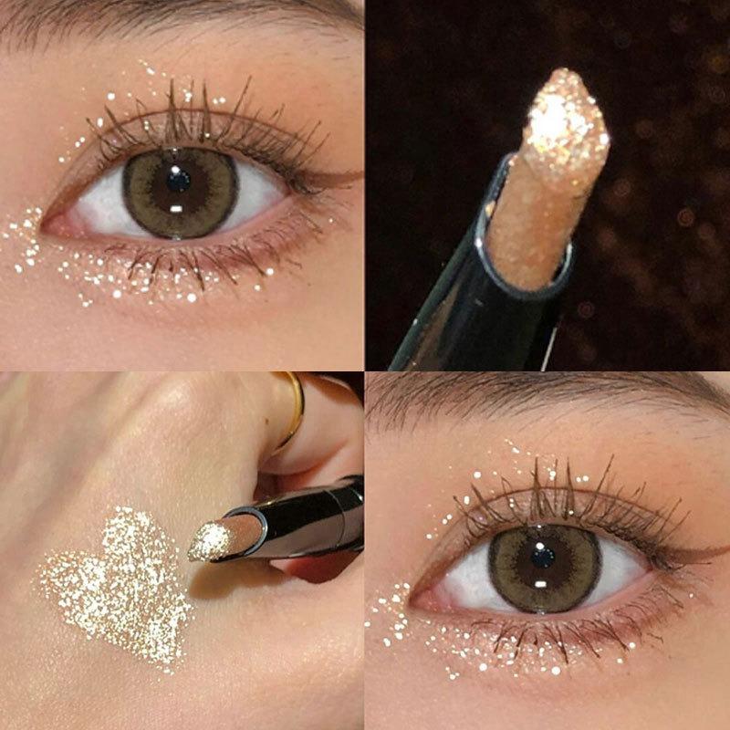 Shimmery Glitter Pearlescent Under Eye Silkworm Eyeshadow Stick Highlighter Pen For Women