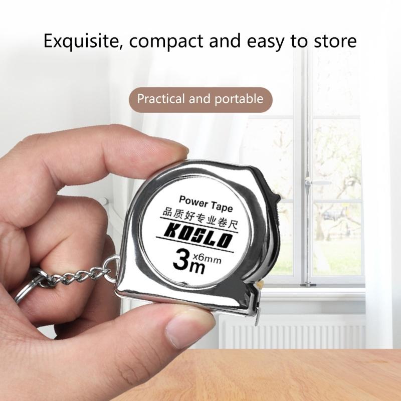 Compactly 3Meter Carbon Steel Measuring Tape with Carabiner Lightweight ABS Housing For Precise Measurement Tool