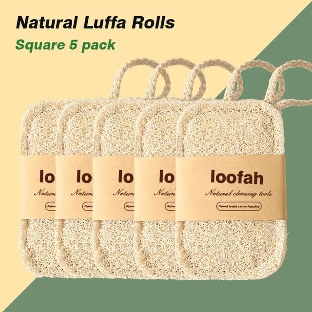 Natural Luffa Dish Towel Washing Cloth Sponge Loofah Scrub Pad Dish Pot Oil Stain Removing Scrubber Kitchen Clean Brushes Pad