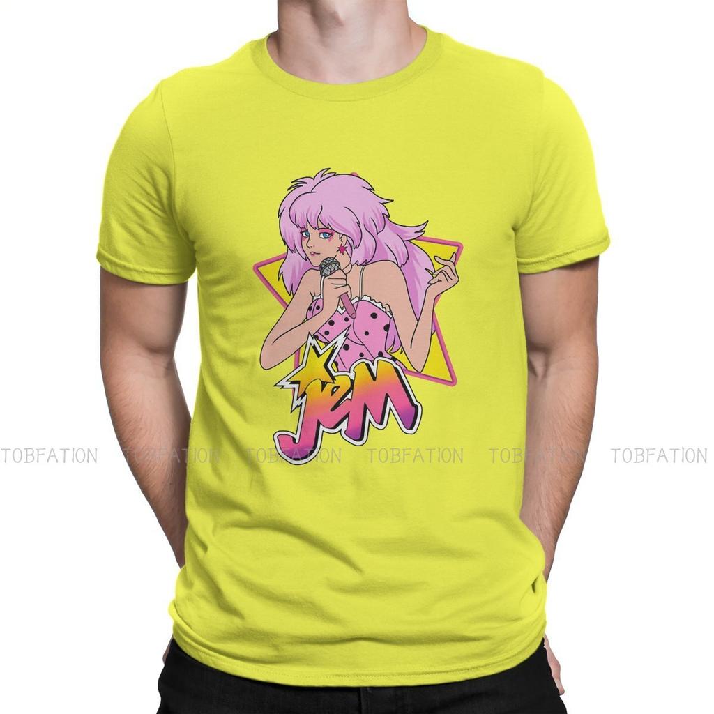 Jem and the Holograms Rockstar Tshirt Graphic T Shirt Punk Hot Sale 100% Cotton O-Neck Men's Streetwear