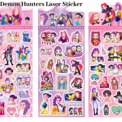 18/36 szt. KPOP Łowcy Demonów Guka Diabelska Grupa Męska Anime Naklejka Wycinana Laserowo do Biura Artykułów Papierniczych i Szkolnych Dekoracja@