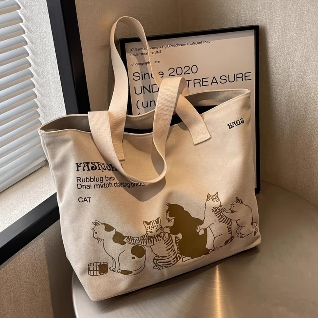Women Classic Canvas Hand Shoulder Bag, Spacious Durable Tote With Zipper Closure, Fashion Design Ideal For Work, School And Daily Casual Use