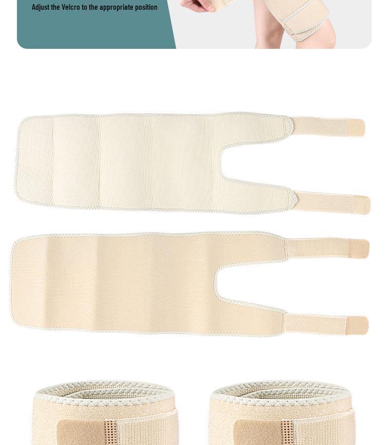 Adjustable Thigh Compression Sleeve & Leg Guard for Sports and Running - Skin Tone