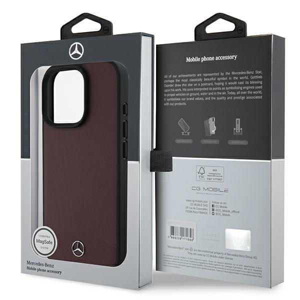 Mercedes Mehmp16L23Rbarr Iphone16 Pro 6.3 Czerwony/Red Hardcase Textured And Plain Leather Magsafe