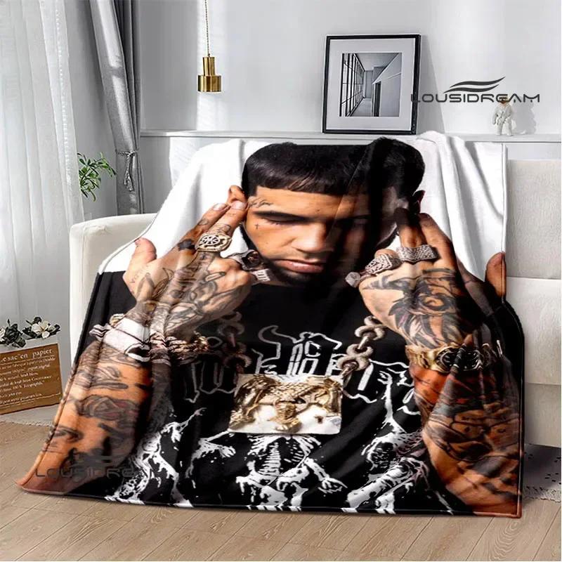Rapper Anuel AA printed blankets Picnic blanket Flannel Warm blanket Soft Cozy Blanket Travel Blankets bed linings Birthday Gift