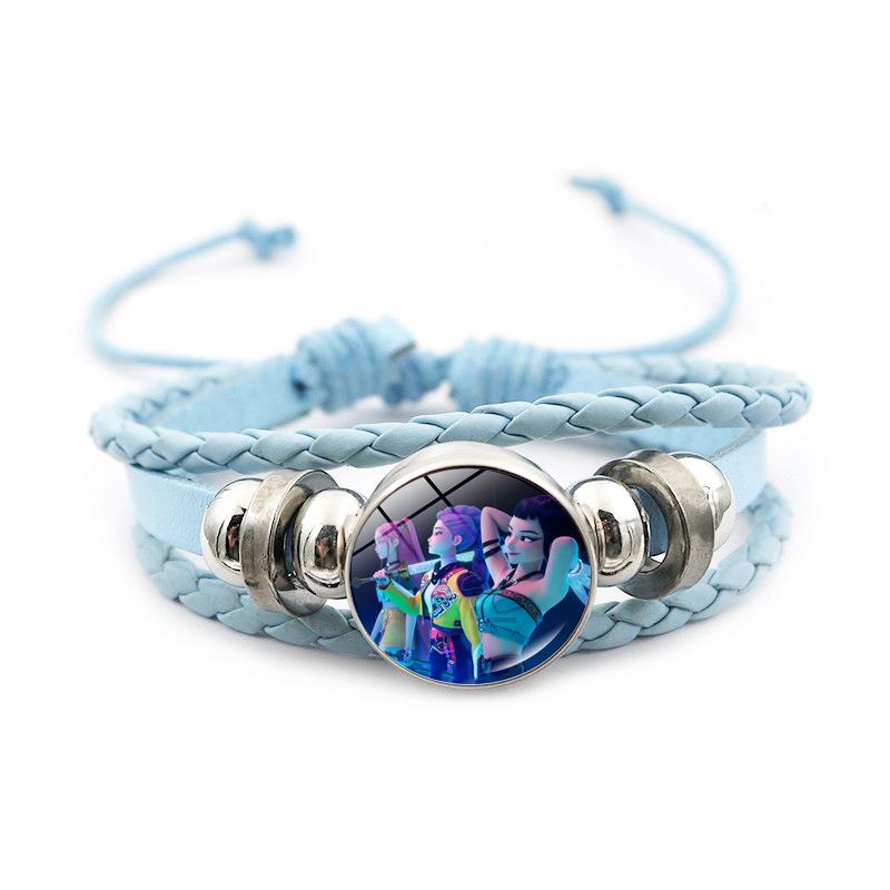 KPop Demon Hunter Bracelet Cartoon Anime Cosplay Bracelet Woven Rope Chain Pendant Fashion Accessories Girl Peripheral for Fans