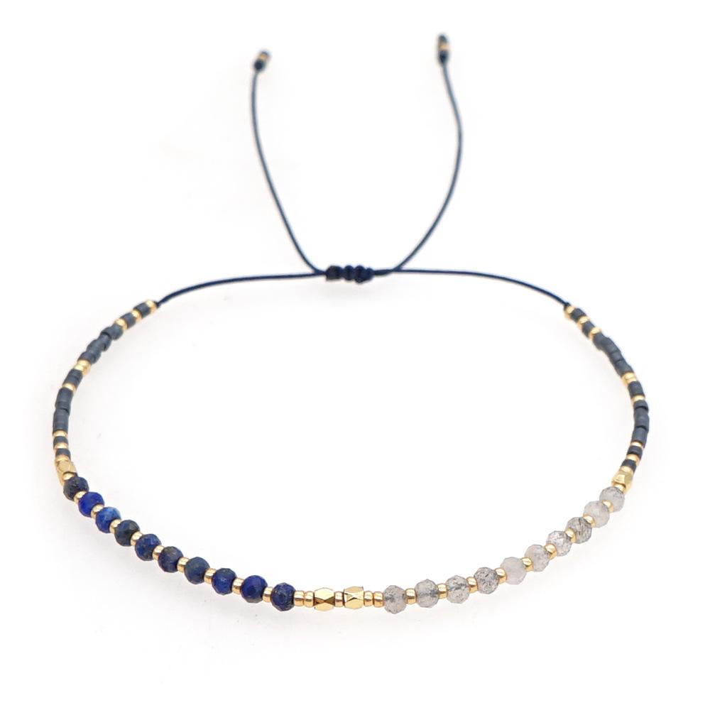 New Classic Geometric Crystal Gold Plated Charms Multi-Layering Miyuki Beaded Bracelets for Women-Gift