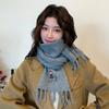 New red scarf women's winter fashion warm knitted wool Korean version of high-end atmosphere scarf tide