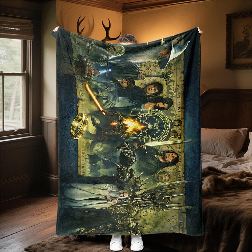 1pc Lord of the Rings - Throw Blanket, Soft, Flannel Blankets, Living Room, All Seasons Use-1021001