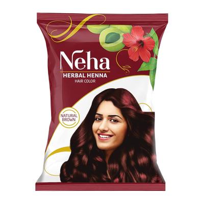 Neeta Herbal Henna Based Natural Brown Hair Color Powder For Soft Nourished Hair Shine And Gentle Coloring Experience Pack Of 10 X (15 G Each)