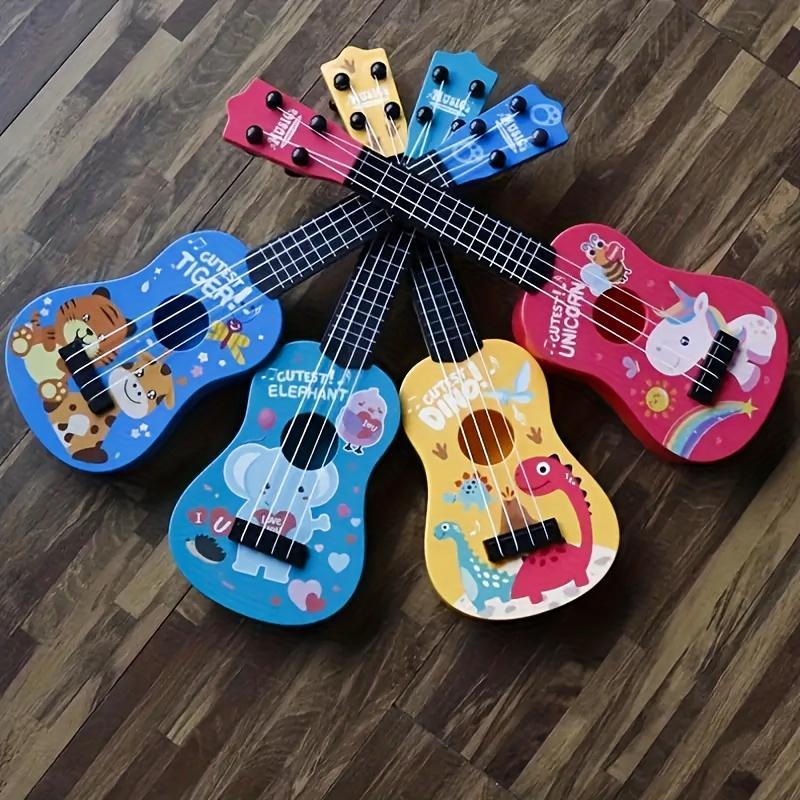 Mini spielbare Ukulele Spielzeuggitarre, Pädagogisches Musikinstrument für Jungen und Mädchen, Puzzle Spaß Party Geburtstag Weihnachten Halloween Geschenk