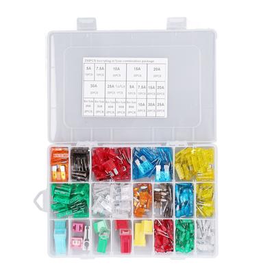 250 Pieces Automotive Fuses High Frequency Blade and Box Shape Combination Car Fuse Assortment Kit