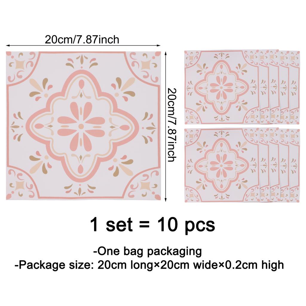 Pink Pattern Stickers Waterproof Tile Stickers DIY Decoration