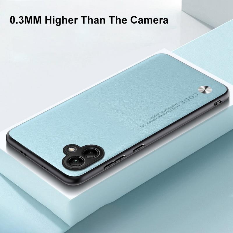 Luxusní PU kožené pouzdro pro Samsung Galaxy A06 zadní kryt matný silikonový nárazuvzdorný kryt s plnou ochranou pro telefon Samsung A06 4G