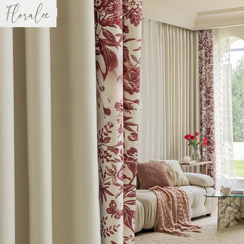 Blackout Thick Chenille Curtain Designer Window Screen Curtain for Living Room Kitchen Bedroom Home Decor Window Custom