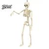 Compact Halloween Figurines for Tables Realistic Skeleton Figure, 40cm Posable Joints Hanging Skull Decoration, Weather Resistant Ornaments