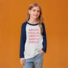 Kids' Fashionable Comfortable Christmas Print Neck Pullover Long Sleeve Top