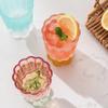 Colours Glass Cup Flower-shaped Goblet Ice Cold Juice Dessert Wine Iced Coffee Glass Cup House Bar Party Drinkware Gift Cups