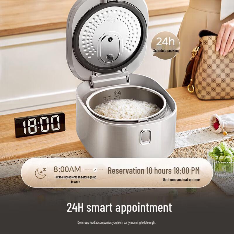 Midea 4L 0-Coating Micro-Pressure Rice Cooker with 316L Stainless Steel Pot