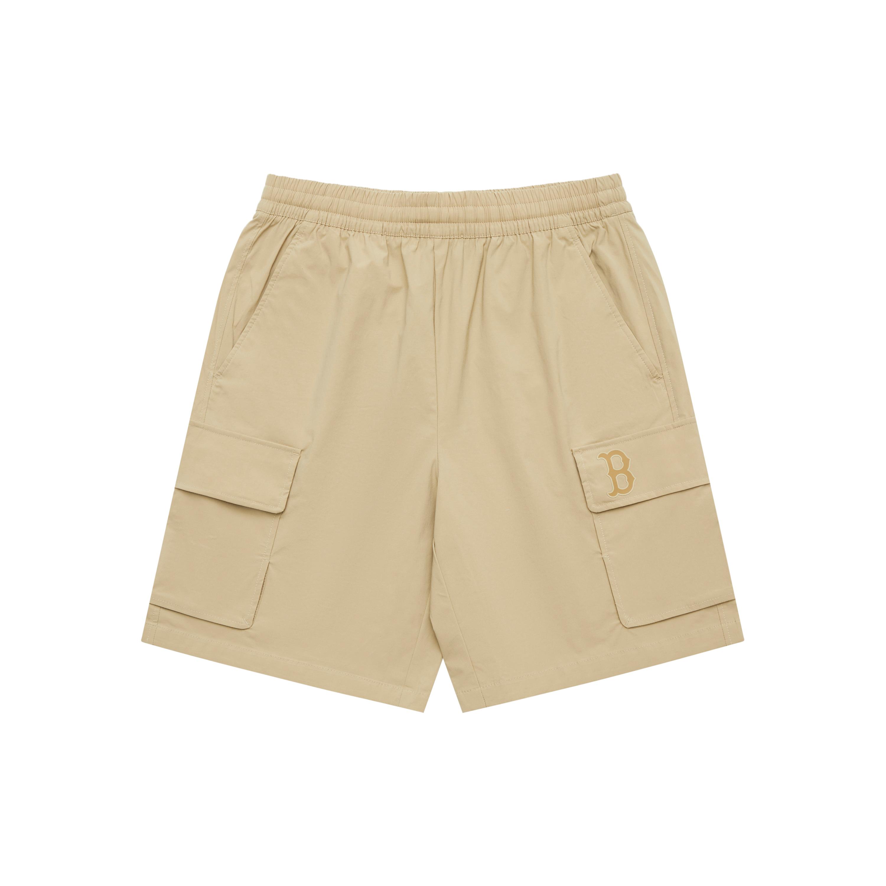 MLB Basic Logo Boston Red Sox Casual Shorts Unisex Linen Beige Yellow 3ASMB0643-43BGM XS
