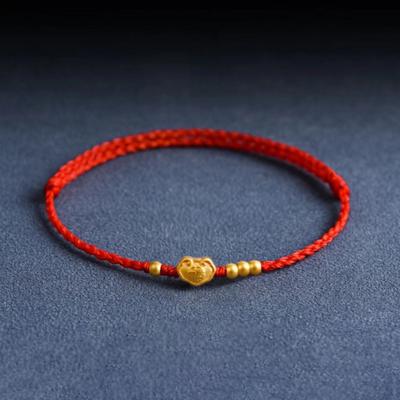 Pulseira da Sorte Estilo Chinês Para Mulheres Homens Trançada Feita à Mão Cadeado da Paz Ajustável Acessórios de Joalheria Presentes