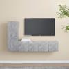 TV-Möbel - Maison Exclusive - Betongrau - Holzwerkstoff - Hängendes 3-teiliges Set