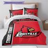 Louisville Cardinals Pattern Bedding Set Quilt Cover Pillowcase Home Decor Gift (1 * Duvet Cover + 2 * Pillowcase, Without Core)