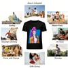 Cyberpunk Style Purple Braid Heterochromia Girl Print Top Cool Street Style Loose Casual Unisex T-Shirt Pure cotton T-shirt