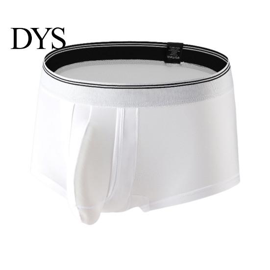 Breathable Boxer Shorts Men Underwear Elastic Mid-rise Tight Cut High Elasticity Boxers Briefs Solid Color Separated Elephant Panties Non-stretched