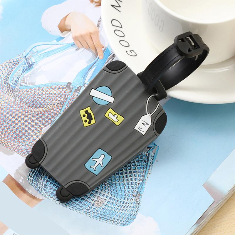 Silicone Luggage Tag Travel Trolley Case Identification Label Three-Dimensional Pattern BackpackSignatureInformation.-zmt