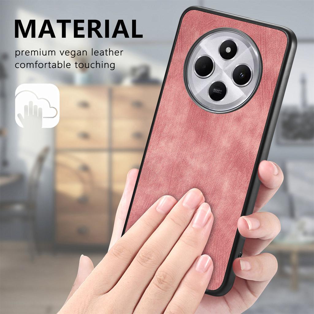 Retro Back Case For Xiaomi Redmi 14C 4G/14R 5G/Poco C75 4G Leather+TPU Shockproof Protective Phone Cover