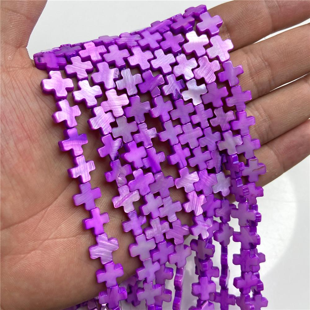 10MM Cross Shape Shell Flat Bead Charm Loose Spacer Beads For Jewelry Making Bracelet Handmade Earring Necklace Bracelet Diy