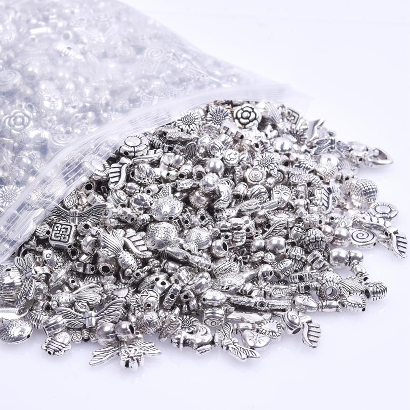 Multistyle Vintage Silver Color Loose Beads For Jewelry Making Supplies Animal Flower Butterfly Charms Bead DIY Bracelets Kralen