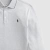 Polo Ralph Lauren Striped Trim Small Pony Embroidered Casual Long Sleeve Polo Shirt Men tops Light-Gray MNPOKNI16821196-020