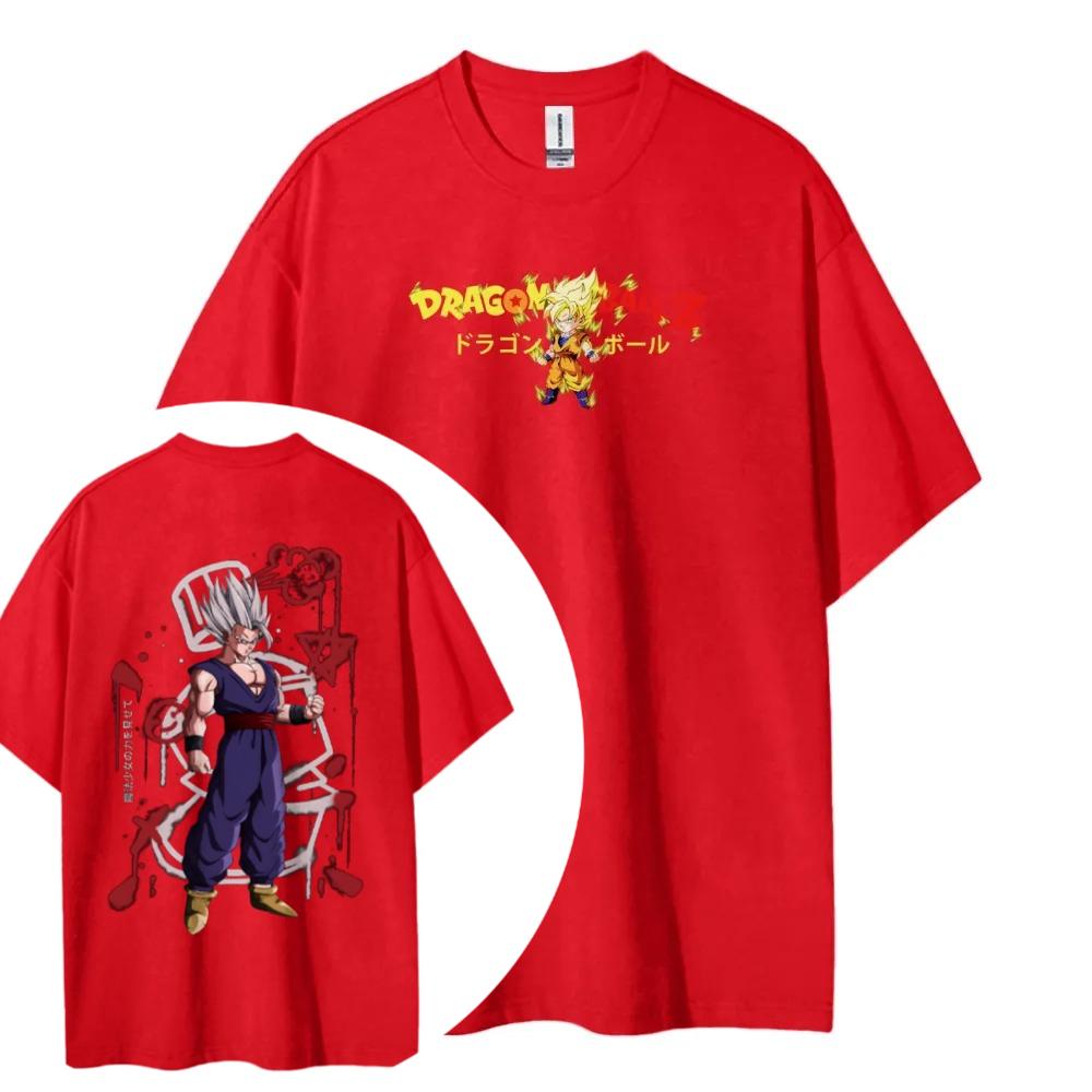 Dragon Ball Tshirt Mens Pure Cotton Casual Tshirt Round Neck Short Sleeve Clothing Summer Sports Casual Short Sleeve Popular