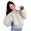 Women's Japanese-Style Petite Loose Short Jacket: Spring & Autumn Baseball Flight Workwear Coat