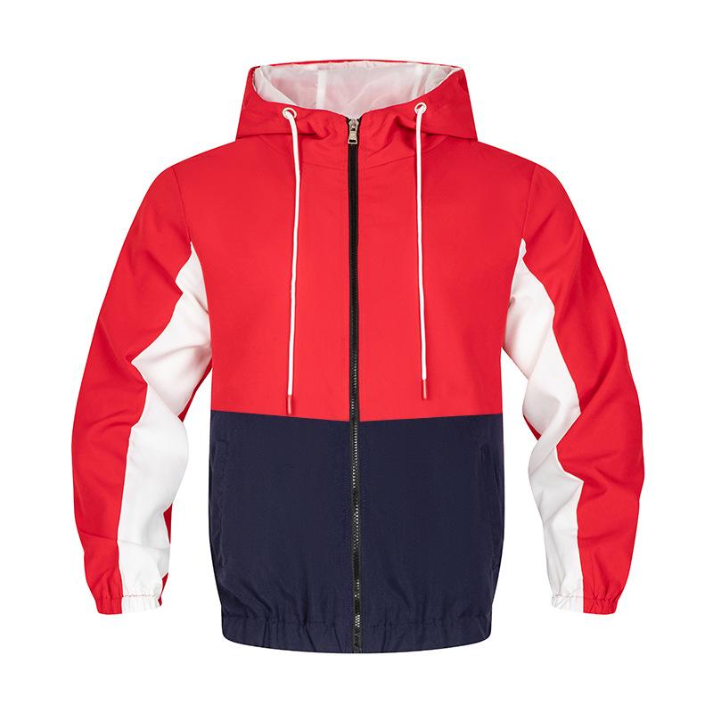 Men's Color Matching Coat Flight Suit Spring and Autumn Hooded Jacket Casual Fashion Men's Jacket