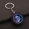Keychain Pendant Wheel Caliper Design Zinc Alloy Key Chain with Rubber Tires Racing Style Key Holder Backpack Car Accessory