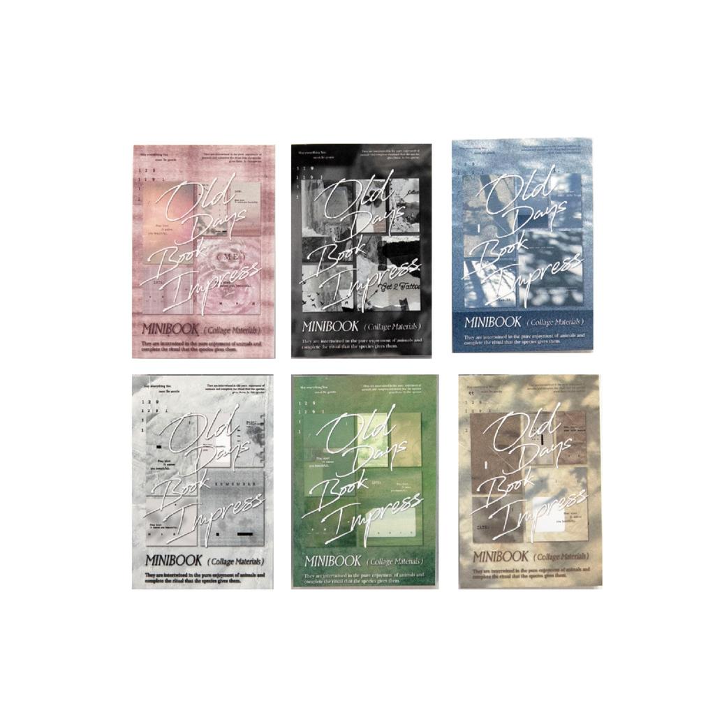 JIAMEI 50sheets Vintage Printing Series Light Retro Memo Mini Sticker Book DIY Handmade Decoration Scrapbooking Material Sticker