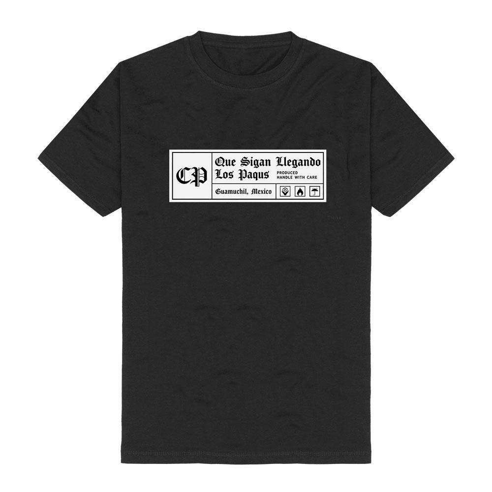 Chino Pacas Shipping Label Tshirts Simple Fashion Graphic Printing Tee Round Neck Comfortable Pure Cotton Short Sleeve Unisex Top XS чёрный
