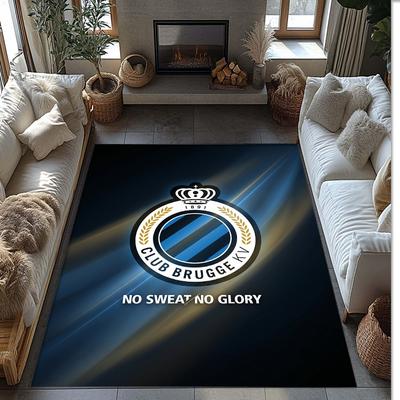 Club Brugge FC Soccer Football Pattern Soft Area Rug Non Slip Indoor Floor Carpet Sports Decor Mat for Bedroom
