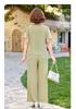 Elegant Summer Floral 3D Suit: Casual Top & Elastic Waist Trousers for Middle-Aged and Elderly Women