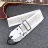 Rococo Embroidered White Cowhide Bass & Guitar Shoulder Strap