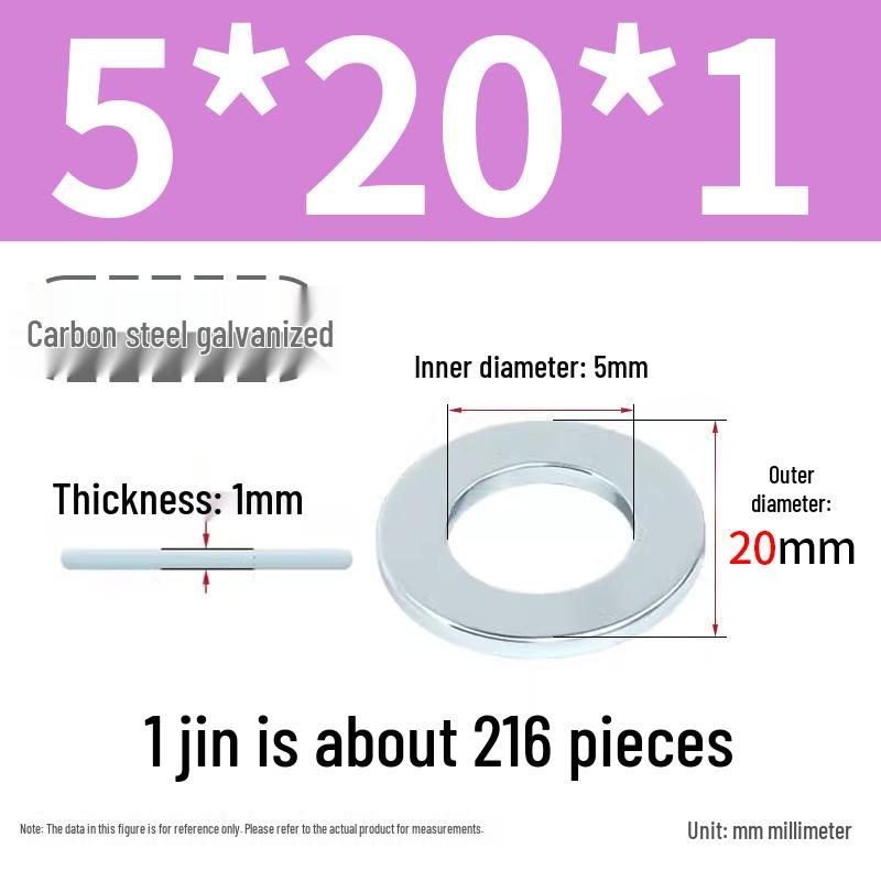 Oversized Thickened Galvanized Iron Flat Washer M2M3456810-M6