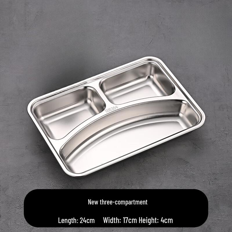 304 Stainless Steel Divided Meal Tray