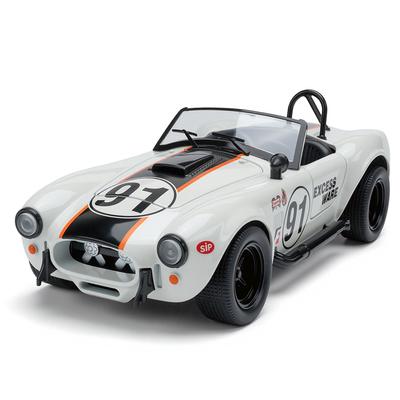 1:24 Ford Shelby Cobra 427 S/C Modified Car Alloy Car Model Sound and Light Pull Back Children's Toy Collectibles Birthday Gift