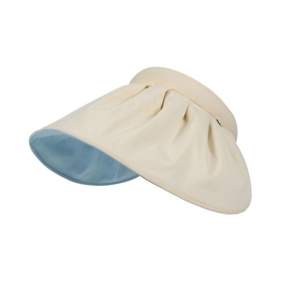 Sun Hat for Women, Wide Brim Sun Visor Hat, UPF50+ Lightweight Foldable Ponytail Sports Cap, Rollable Foldable Empty Top Hat бежевый