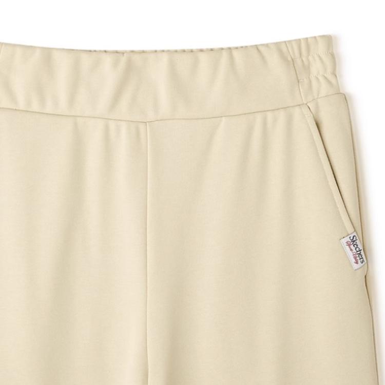 Skechers Sports Alliance Series Comfortable Loose Breathable Solid Color Wide Leg Casual Pants Women Pants Bleached-Sand L424W023-046L